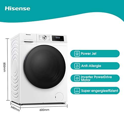 Hisense „WFQA7014EVJM“ Waschmaschine mit Dampffunktion (7kg, 1400 U/min)