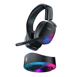 Roccat Syn Max Air - Kabelloses RGB PC Gaming Headset mit 3D Audio und Docking-Station, Adjustable, Black
