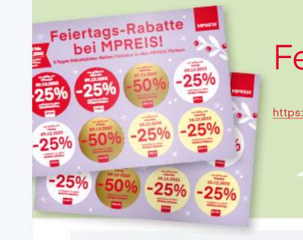 50/25 Prozent Sticker im aktuellen Mpreis Flugblatt