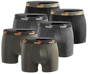 PUMA Boxershort 6er Pack Herren Basic Black Limited Edition New Orange in S - XL