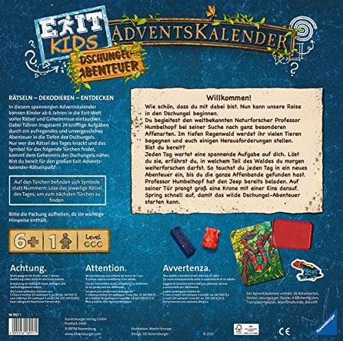 Ravensburger Exit Kids Adventskalender "Dschungel-Abenteuer"