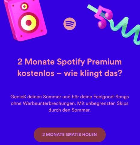 Spotify: 2 Monate gratis testen für Neukunden