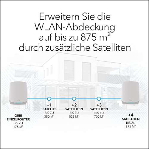 Netgear Orbi Wi-Fi 6, 760 Serie, AX5400, RBK763S, Router und 2x Satellit Set