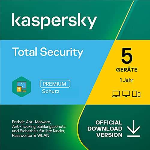 Kaspersky Lab Total Security 2022, 5 User, 1 Jahr, ESD (deutsch) (Multi-Device)