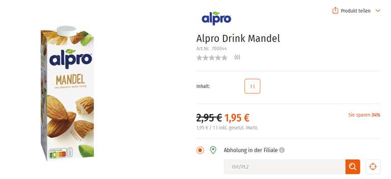 Verschiedene ALPRO Drinks bei Müller