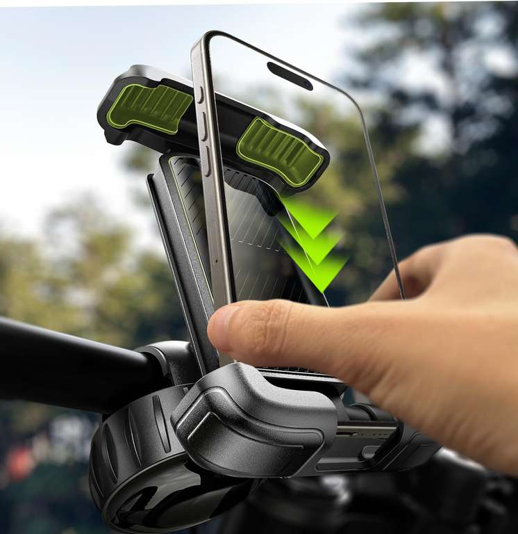 Lisen Handyhalterung für Fahrrad/Motorrad, 360° drehbar, für 4,7" bis 7" Smartphones